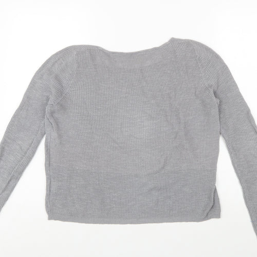 American Vintage Womens Grey Cotton Scoop Neck Jumper Size S