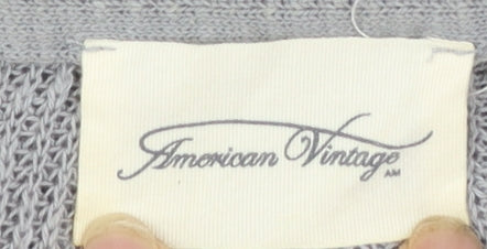 American Vintage Womens Grey Cotton Scoop Neck Jumper Size S