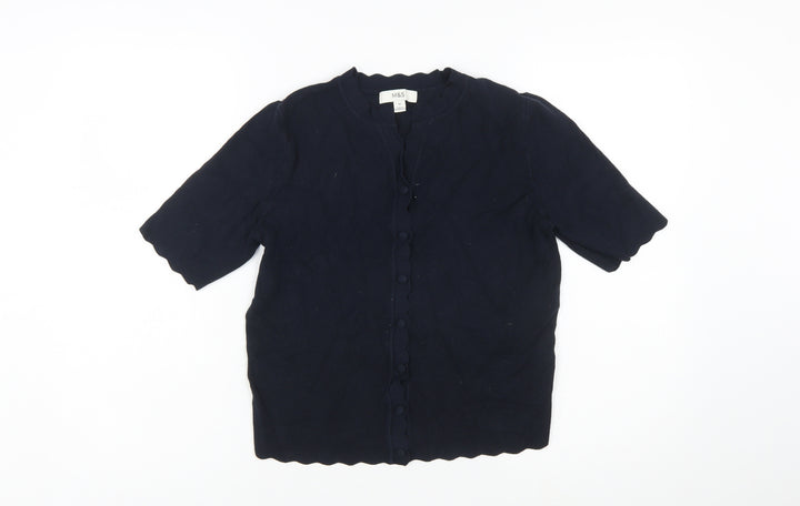Marks and Spencer Women’s Blue Short Sleeve Button Cardigan M