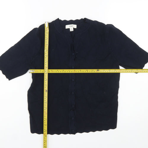 Marks and Spencer Women’s Blue Short Sleeve Button Cardigan M