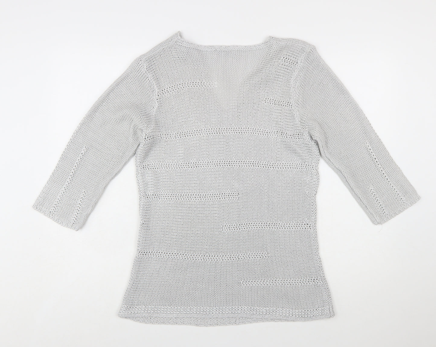 Marks and Spencer Per Una Women’s Grey L V-Neck Knit Jumper