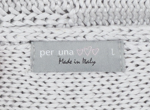 Marks and Spencer Per Una Women’s Grey L V-Neck Knit Jumper