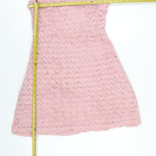 Quiz Women’s Pink Strapless A-Line Textured Party Dress Size 10