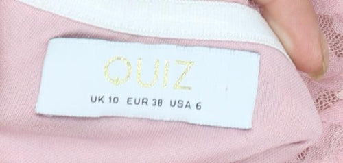 Quiz Women’s Pink Strapless A-Line Textured Party Dress Size 10