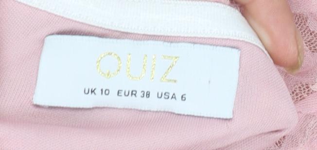 Quiz Women’s Pink Strapless A-Line Textured Party Dress Size 10