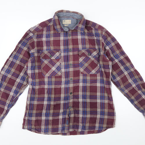 Marks and Spencer Mens Multicoloured Check Flannel Shirt L
