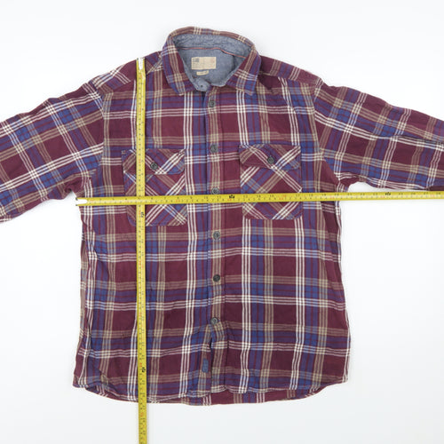 Marks and Spencer Mens Multicoloured Check Flannel Shirt L