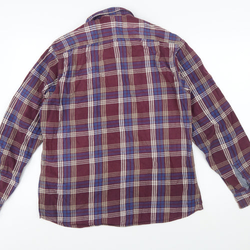 Marks and Spencer Mens Multicoloured Check Flannel Shirt L