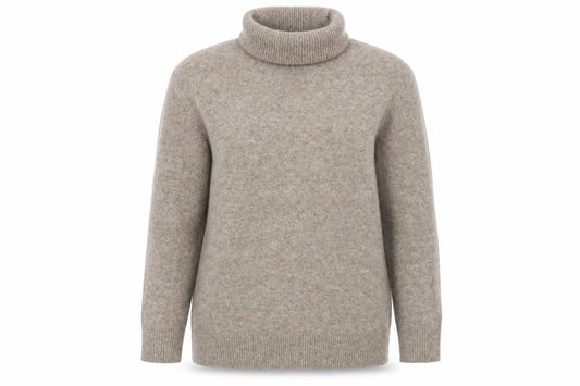 Front view of New Look Women's Beige Roll Neck Knit Jumper, size S