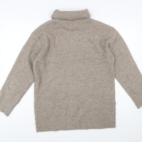 New Look Women's Beige Roll Neck Knit Jumper Size S