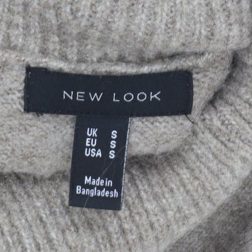 New Look Women's Beige Roll Neck Knit Jumper Size S
