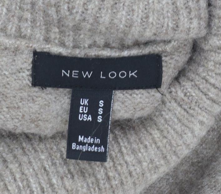 New Look Women's Beige Roll Neck Knit Jumper Size S