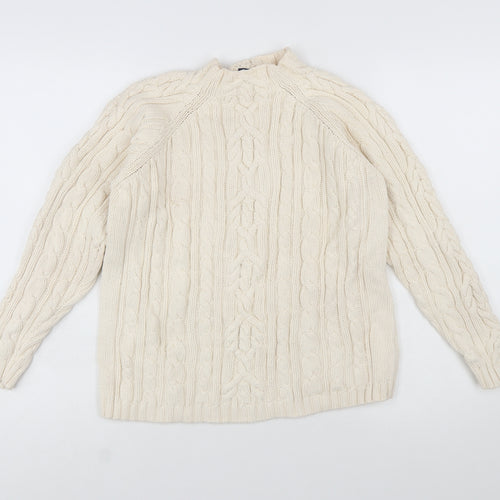 Debenhams Women’s Ivory Cable-Knit Cotton Jumper Size 12-14