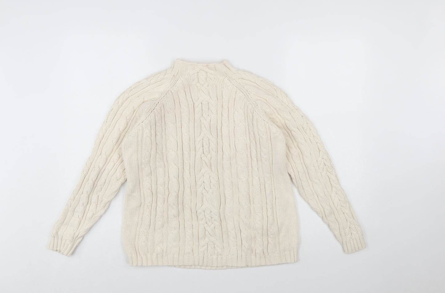 Debenhams Women’s Ivory Cable-Knit Cotton Jumper Size 12-14
