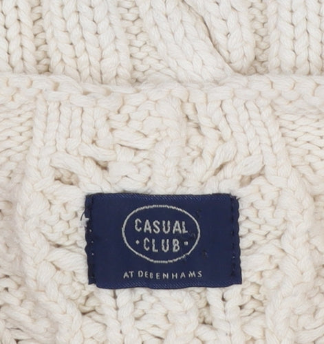 Debenhams Women’s Ivory Cable-Knit Cotton Jumper Size 12-14