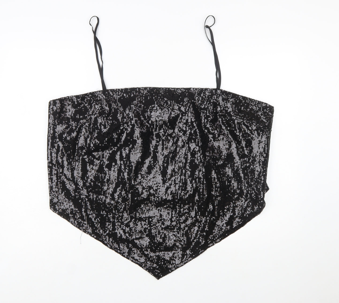 PrettyLittleThing Women Black Plus Size 26 Sequin Velvet Camisole Top