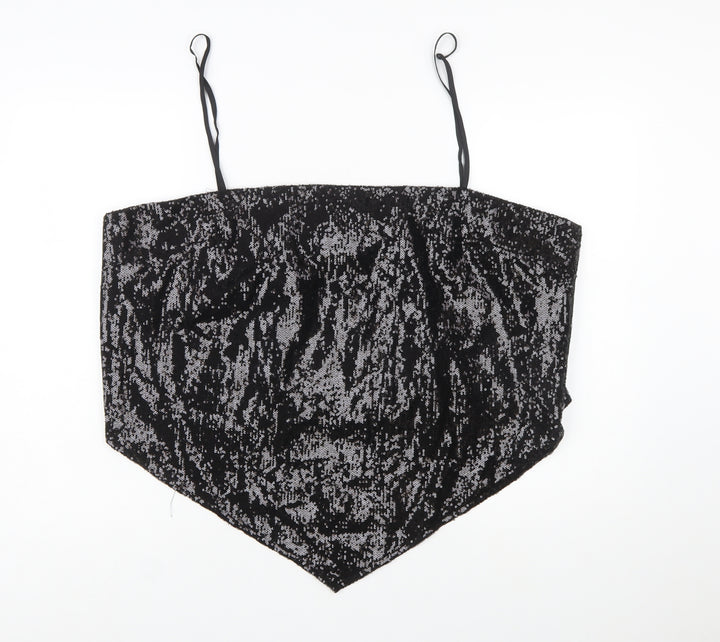 PrettyLittleThing Women Black Plus Size 26 Sequin Velvet Camisole Top