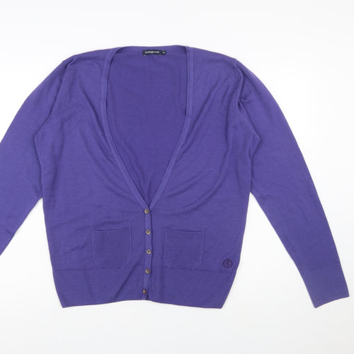 Henri Lloyd Women's Purple Wool V-Neck Cardigan Size 6