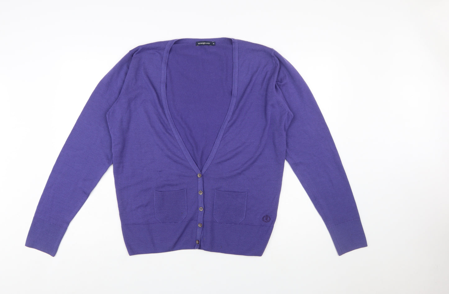 Henri Lloyd Women's Purple Wool V-Neck Cardigan Size 6