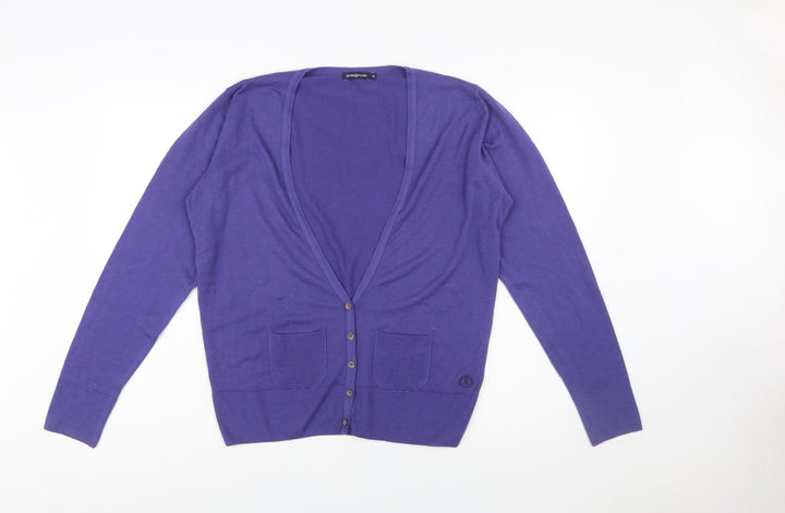 Henri Lloyd Women's Purple Wool V-Neck Cardigan Size 6