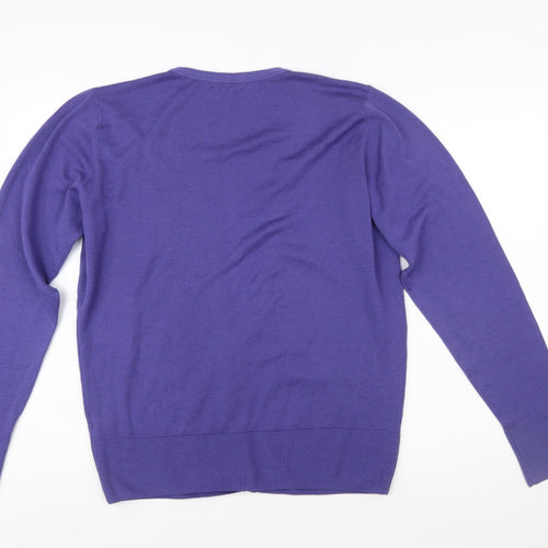 Henri Lloyd Women's Purple Wool V-Neck Cardigan Size 6