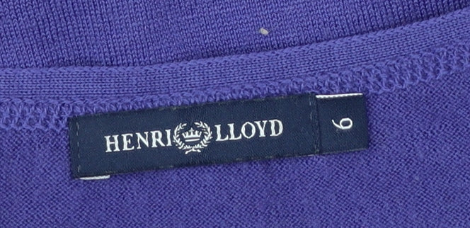 Henri Lloyd Women's Purple Wool V-Neck Cardigan Size 6