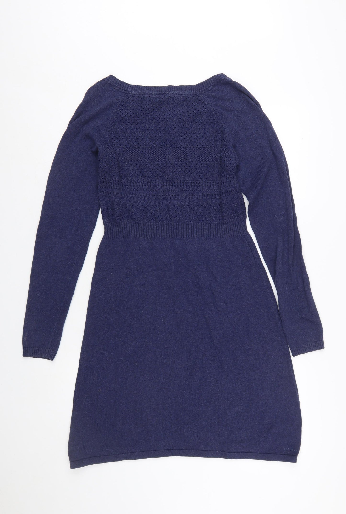 Fat Face Women’s Blue Knit Jumper Dress Size 12 Long Sleeve