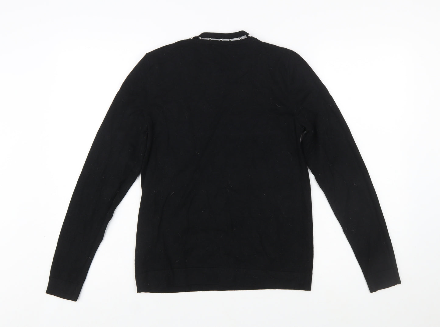 Star by Julien Macdonald Womens Black Beaded Crew Neck Jumper Size 12
