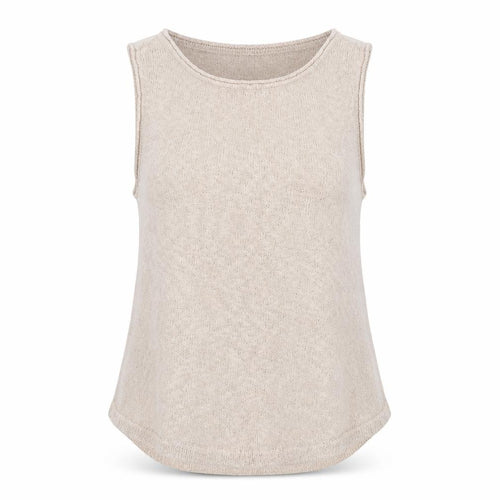 FP Beach Womens Beige Knit Tank Top M Sleeveless Lightweight Casual