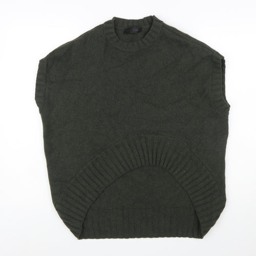 Zara Women's Green Sleeveless Wool Blend Knit Jumper S