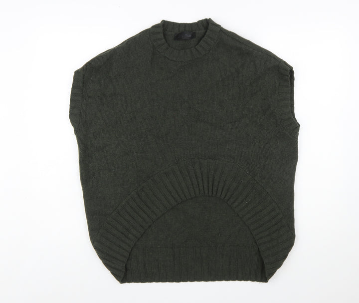 Zara Women's Green Sleeveless Wool Blend Knit Jumper S