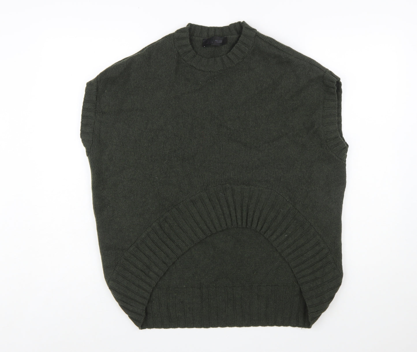 Zara Women's Green Sleeveless Wool Blend Knit Jumper S