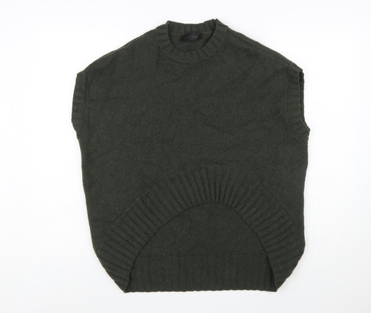Zara Women's Green Sleeveless Wool Blend Knit Jumper S