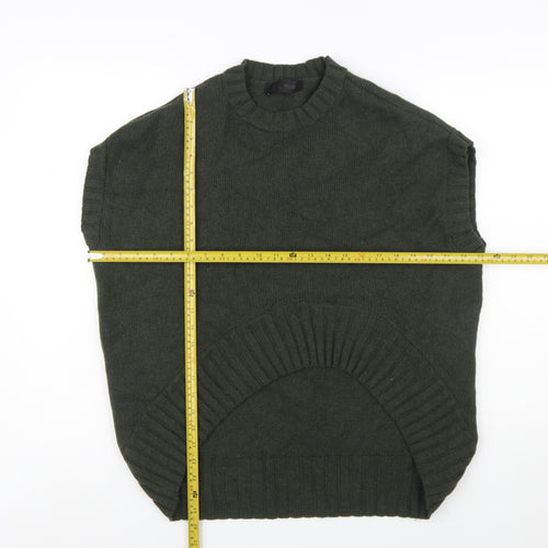 Zara Women's Green Sleeveless Wool Blend Knit Jumper S