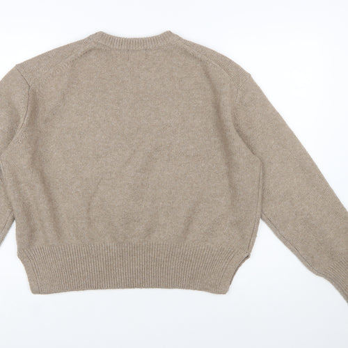 ASOS DESIGN Women’s Beige Crew Neck Knit Jumper Size S 8-10