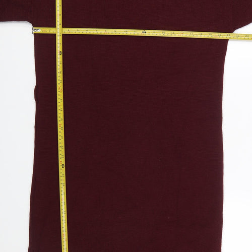 Boohoo Women’s Red Long Sleeve Knit Jumper Dress Size 14