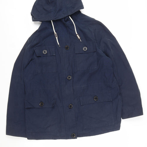 Marks and Spencer Women Blue Hooded Parka Jacket Size 18