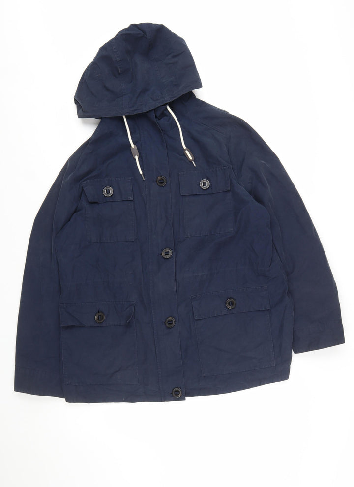 Marks and Spencer Women Blue Hooded Parka Jacket Size 18