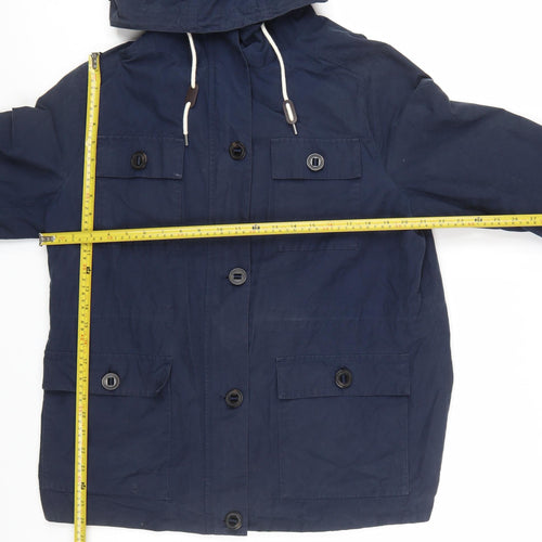 Marks and Spencer Women Blue Hooded Parka Jacket Size 18