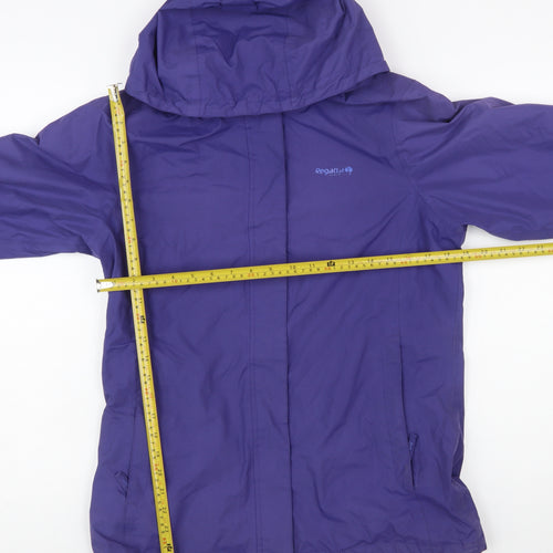 Regatta Womens Purple Hooded Waterproof Jacket UK 12