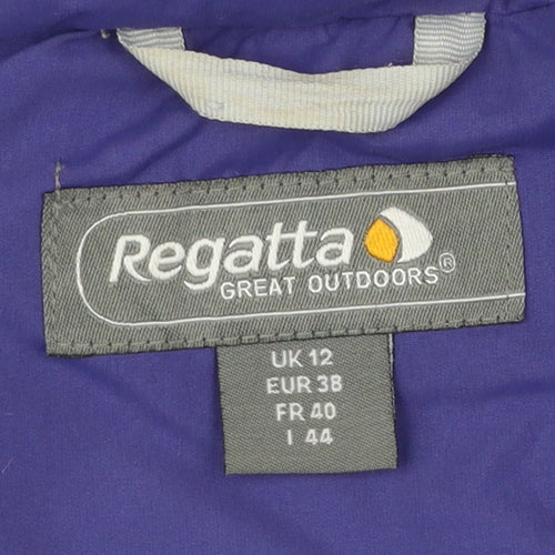 Regatta Womens Purple Hooded Waterproof Jacket UK 12