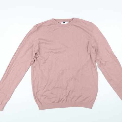Topman Men's Pink Cotton Crew Neck Jumper Size L
