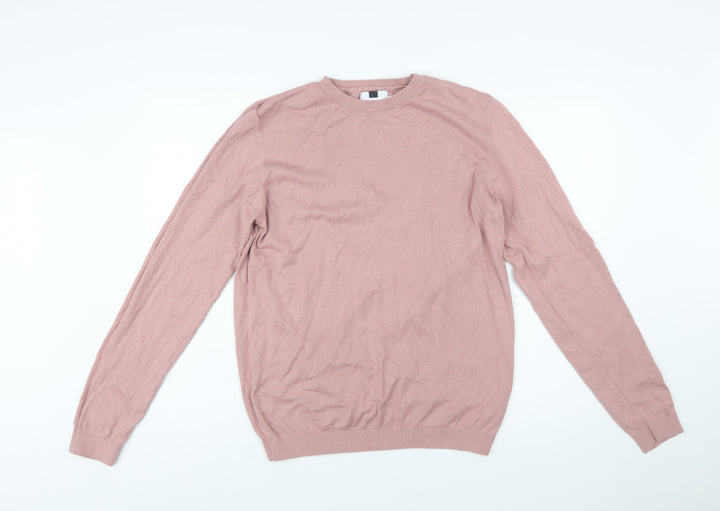Topman Men's Pink Cotton Crew Neck Jumper Size L