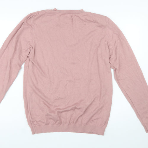 Topman Men's Pink Cotton Crew Neck Jumper Size L