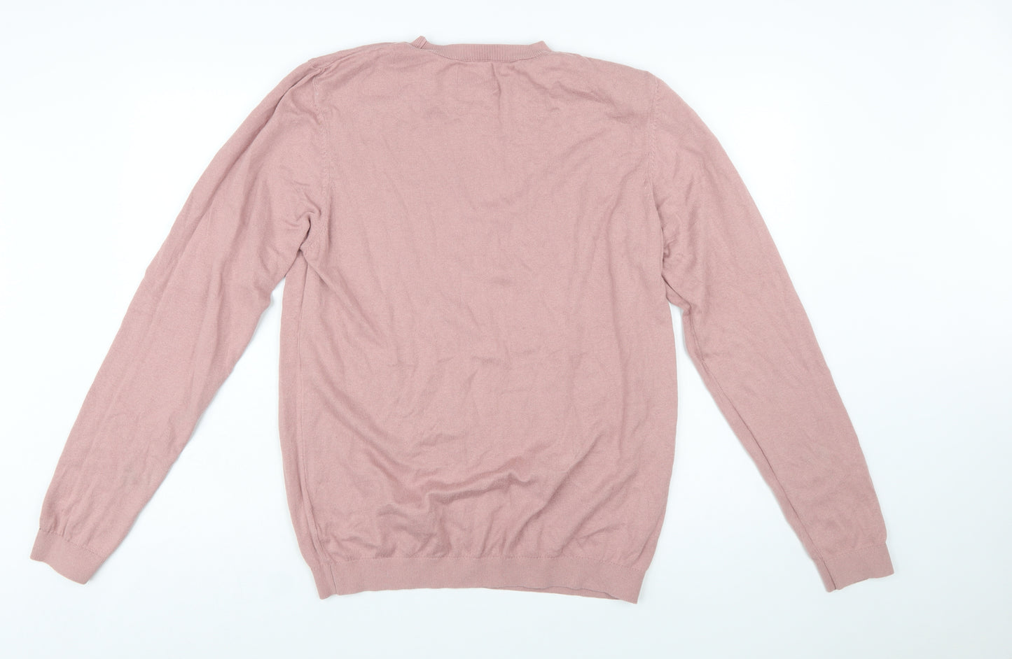 Topman Men's Pink Cotton Crew Neck Jumper Size L