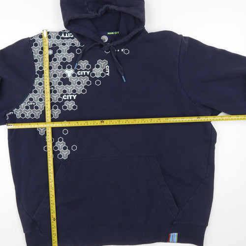 Manchester City Men's Navy 2XL Pullover Hoodie Cotton Blend Graphic