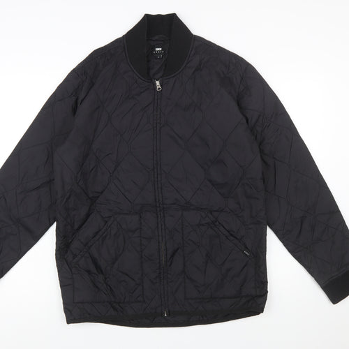 Edwin Men’s Black Quilted Nylon Zip Jacket Size M Casual
