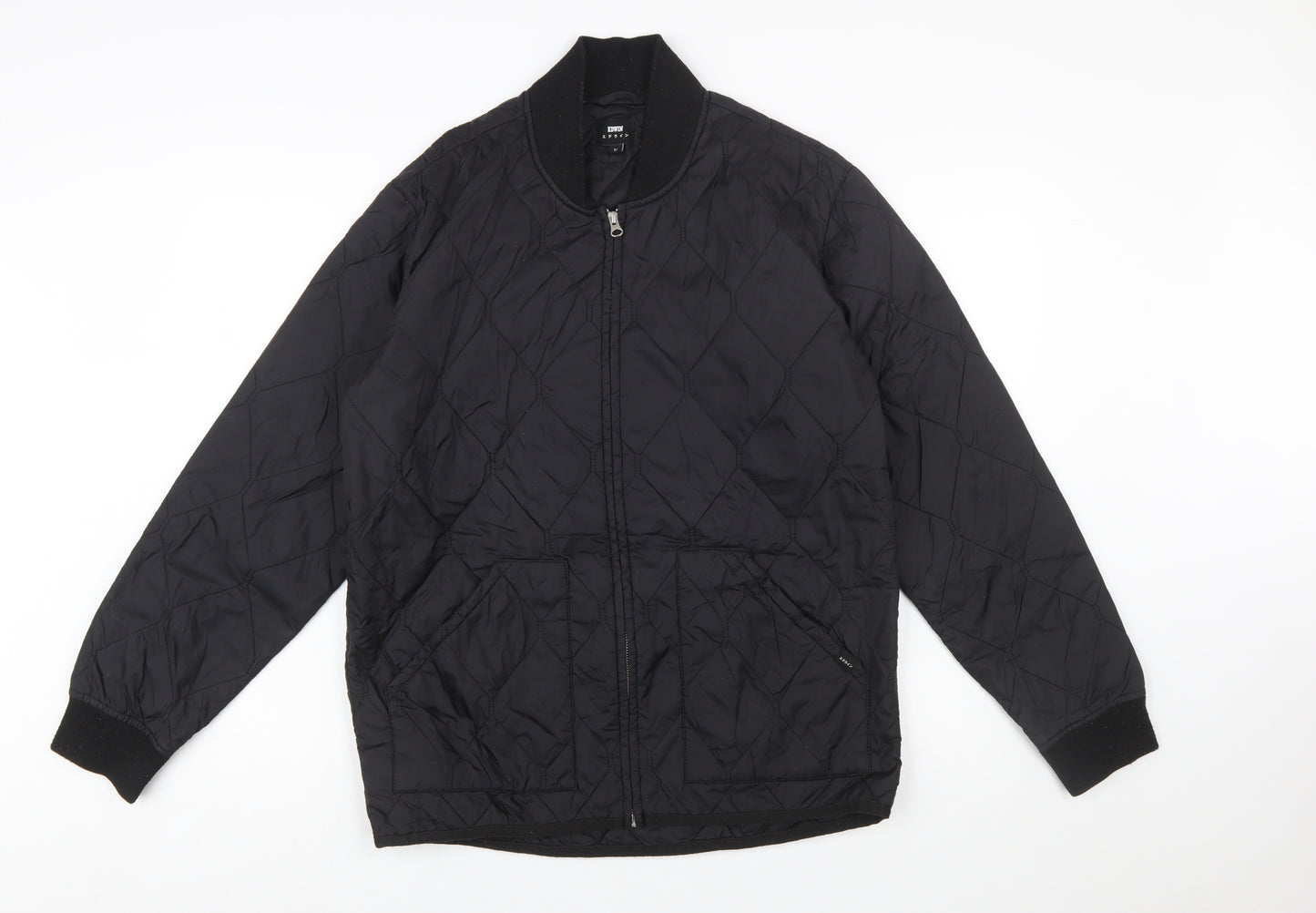 Edwin Men’s Black Quilted Nylon Zip Jacket Size M Casual