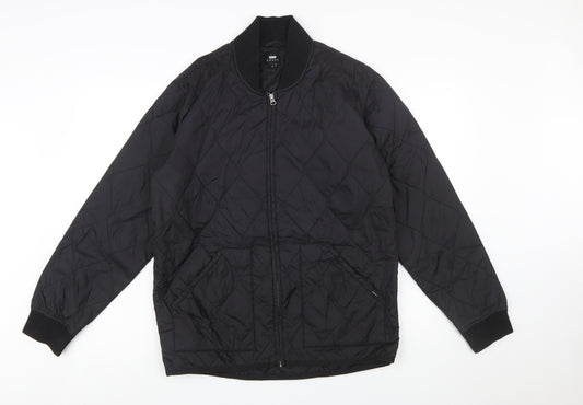 Edwin Men’s Black Quilted Nylon Zip Jacket Size M Casual