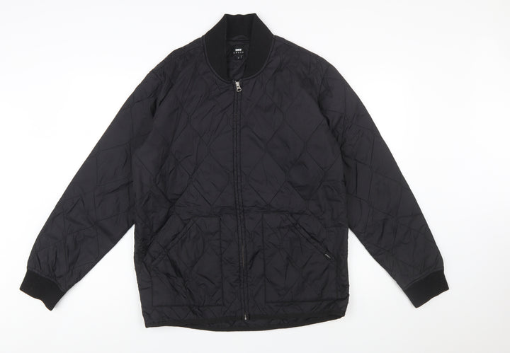 Edwin Men’s Black Quilted Nylon Zip Jacket Size M Casual